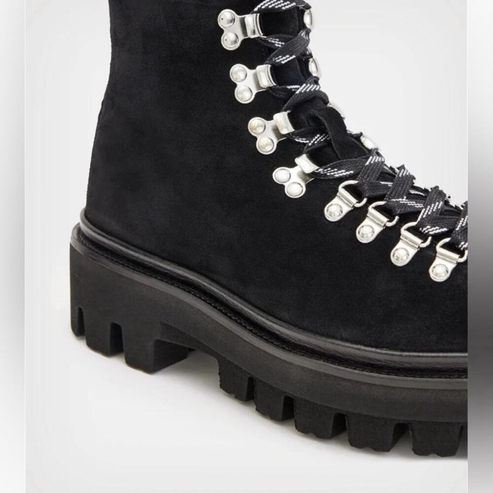 New ALL SAINTS WANDA SUEDE combat boots black color US 9 EU 39 - Picture 5 of 16